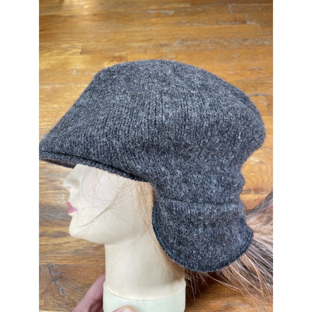 Vintage LL Bean Hat Knit Outerwear Newsboy Cap Wool Blend Gray One Size Vintage